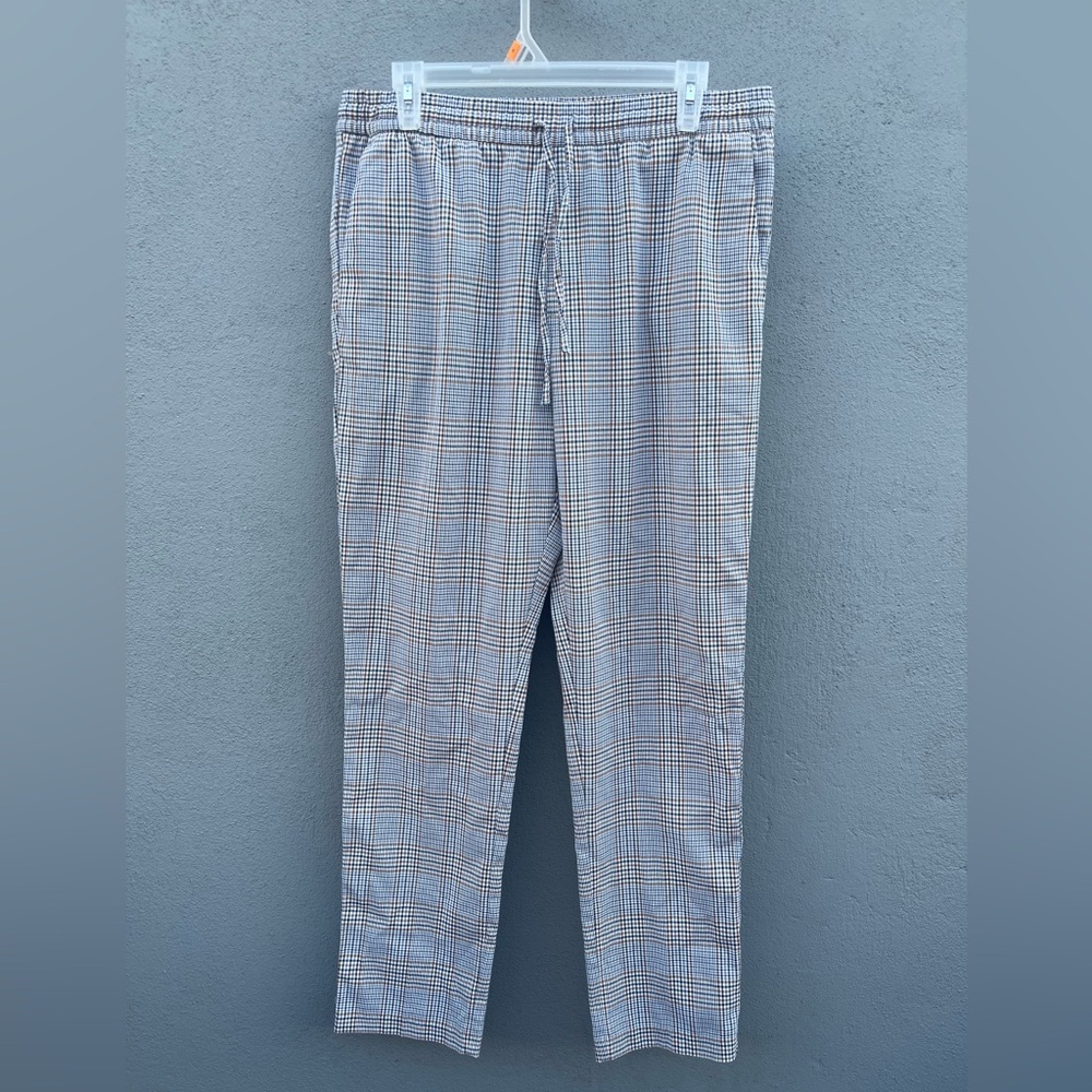 H&M Women Light Blue Checkered Joggers